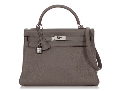 hermes kelly etain 32|Hermès Etain Clémence Kelly Retourne 32 Palladium Hardware, .